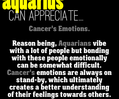 Zodiac City Aquarius can Cancer’s emotions