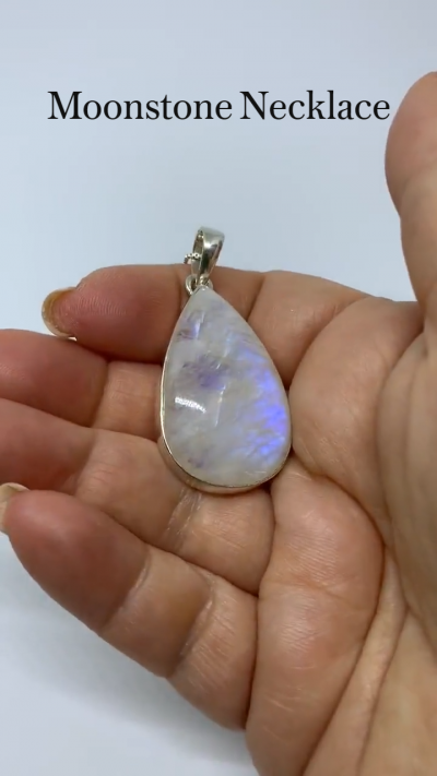 Moonstone jewelry necklace simple. Moonstone sterling silver necklace. Rainbow moonstone necklace.