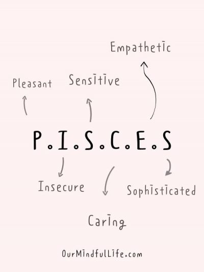 : Pleasant. Insecure. Sensitive. Caring. Empathetic. Sophisticated -Relatable Pisces quotes and sayings –