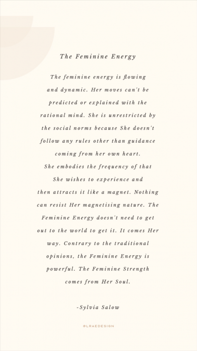 The Feminine Energy by Sylvia Salow | Happy International Women’s Day