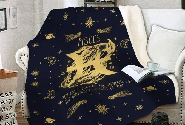 MKTee Zodiac Pisces Blanket A Part Of Me Super Soft Throw Blanket for Bed Sofa Lightweight Blanket – 130cmx150cm