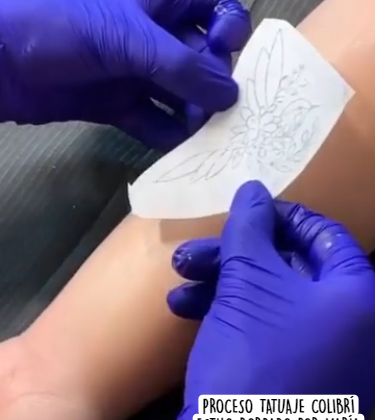 PROCESO TATUAJE COLIBRÍ ESTILO BORDADO POR MARÍA FERNANDA RAMIREZ