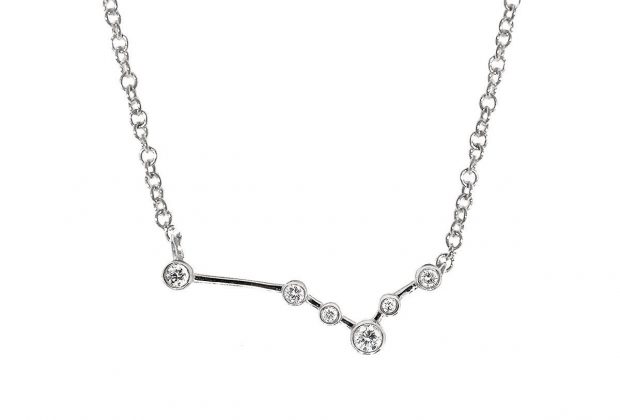Pisces Zodiac Necklace | 1.70GM .10CT – White Gold Diamond