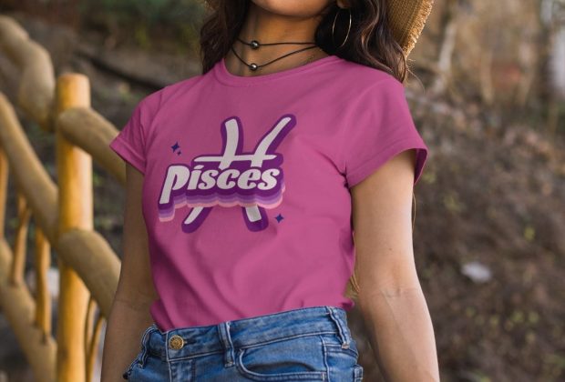 Pisces Zodiac Tee – XS / White