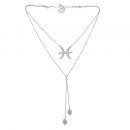 Detachable 3 in 1 Pisces Necklace – Silver
