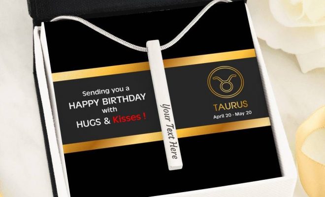 Taurus Zodiac Personalized Necklace – ♉️ (April 20 – May 20) – Engraved 4 Sided Stick Necklace (Stainless Steel)