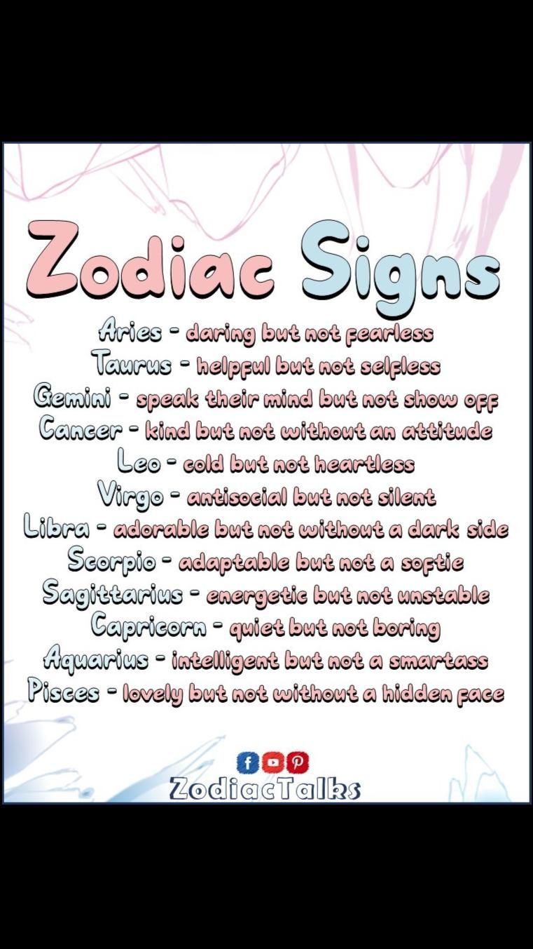 Zodiac Signs and traits