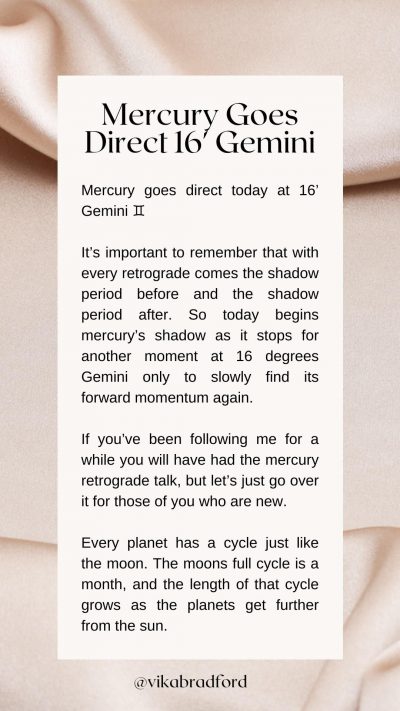 Mercury Direct in Gemini