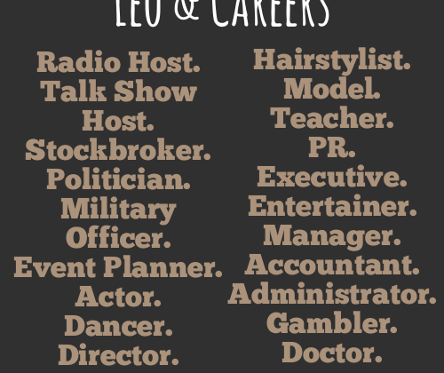 ZODIAC SOCIETY — Leo Career Ideas