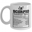 Scorpio nutritional facts mug, gift for Scorpio, birthday present, zodiac sign, horoscopes mug – 11oz Mug / White