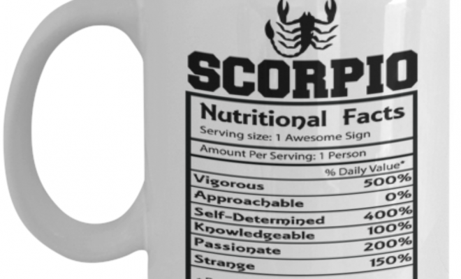 Scorpio nutritional facts mug, gift for Scorpio, birthday present, zodiac sign, horoscopes mug – 11oz Mug / White