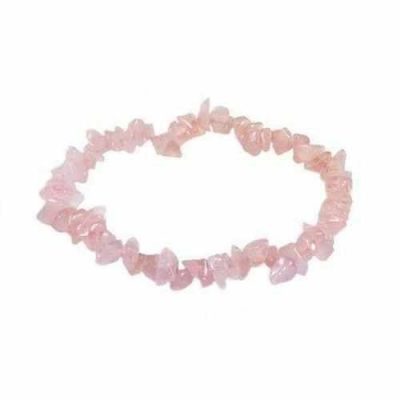 Taurus Birthstone Adult Elasticated Chip Bracelet Gift – Rose Quartz