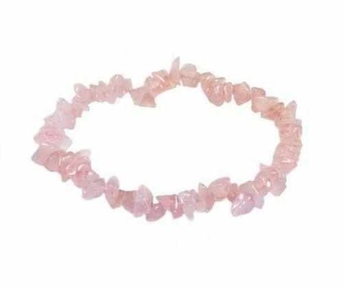 Taurus Birthstone Adult Elasticated Chip Bracelet Gift – Rose Quartz