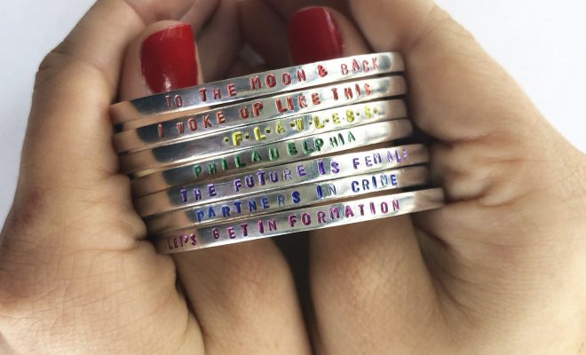 Custom Favorite Color Cuff Bracelet – Aluminum / Outside+Inside Text*