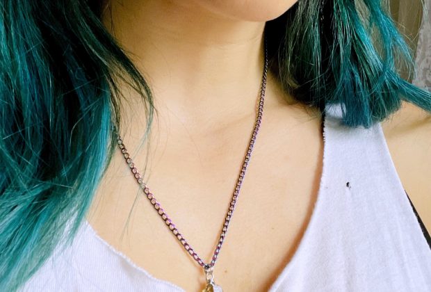 ‘B**** Don’t Kill My Vibe’ Smoky Quartz Multicolored Stainless Steel Necklace
