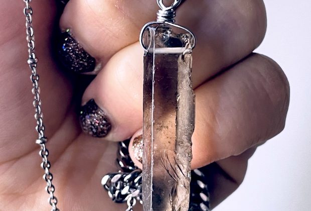 ‘B**** Don’t Kill My Vibe’ Smoky Quartz Stainless Steel Layer Necklace