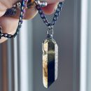 ‘B**** Don’t Kill My Vibe’ Smoky Quartz Multicolored Stainless Steel Necklace