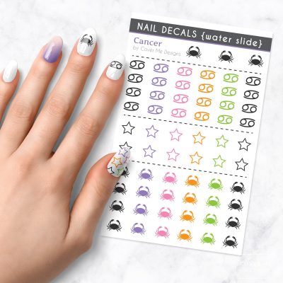 Cancer Zodiac Water Slide Nail Decals