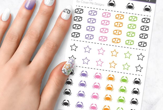 Cancer Zodiac Water Slide Nail Decals