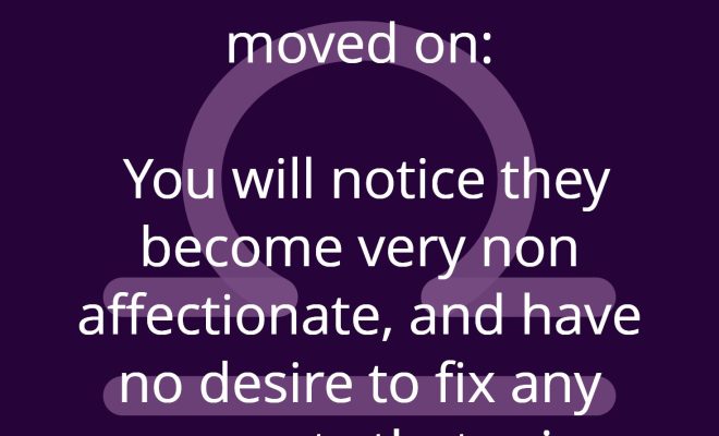 When a Libra has moved on: You will notice they become very non affectionate,…