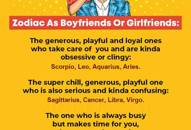 Zodiac Signs As Boyfriends Or Girlfriends
