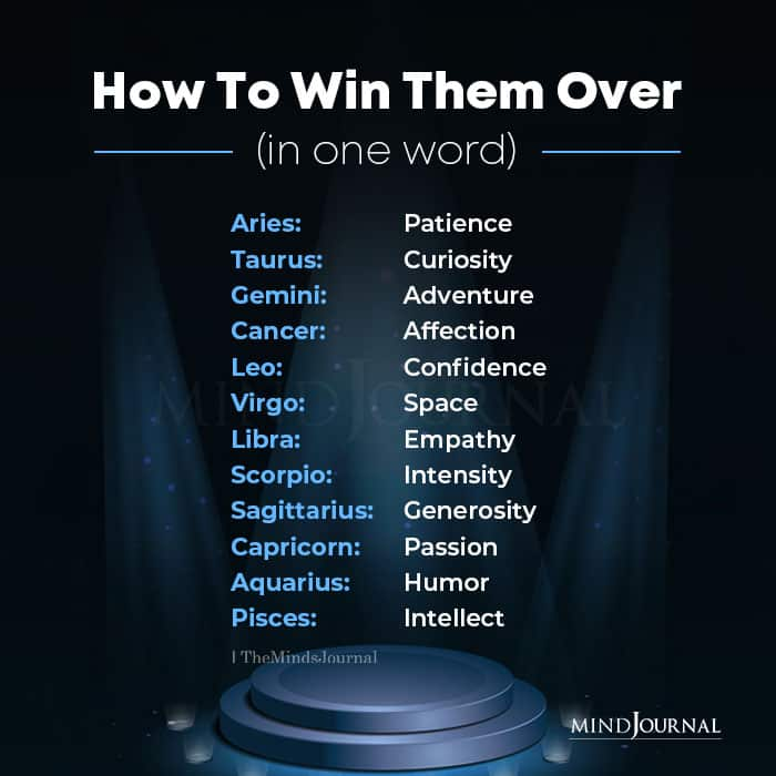 How To Win Over Each Zodiac Sign (In One Word)