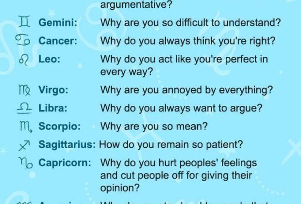 Questions To Ask Each Zodiac Sign