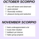 OCT. SCORPIO VS NOV. SCORPIO