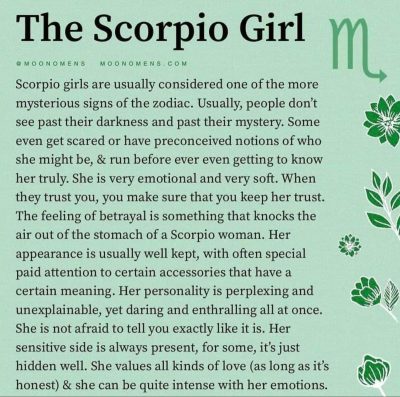 ~Scorpio girl personality~