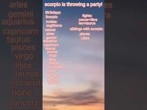 scorpio is hosting a party!! – #signs #zodiacsigns #zodiac #star #starsigns – @𝔾𝕆𝕆𝕊𝔼ℝ 𝔾𝕀ℝ𝕃♡︎