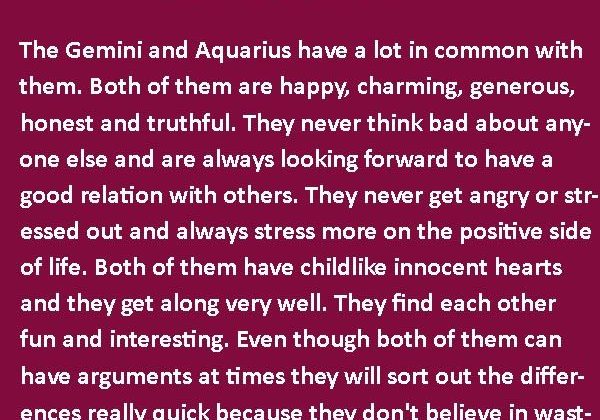 Gemini and Aquarius Love Compatibility