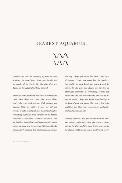 Dearest Aquarius