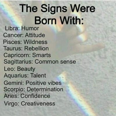 Zodiac Sign Facts {English} – The Signs Were Born With: