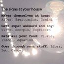 Zodiac signs when at your house
