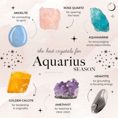 Aquarius crystals | crystal aesthetic | zodiac signs