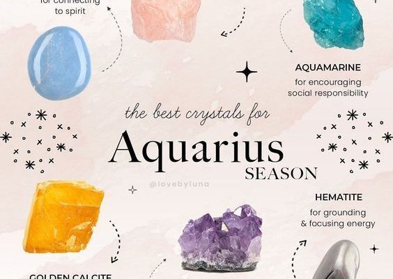 Aquarius crystals | crystal aesthetic | zodiac signs