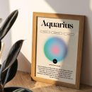 Aquarius Zodiac Wall Art  Astrology Art Print  Manifestation Poster Spiritual Wall Art  Aura Print   High Quality 1580341920 – Premium Poster / 8×12 inch | 21×29.7 cm / Wood