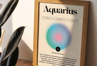 Aquarius Zodiac Wall Art  Astrology Art Print  Manifestation Poster Spiritual Wall Art  Aura Print   High Quality 1580341920 – Premium Poster / 8×12 inch | 21×29.7 cm / Wood