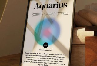 Aquarius Zodiac Wall Art  Astrology Art Print  Manifestation Poster Spiritual Wall Art  Aura Print   High Quality 1580341920 – Premium Poster / 8×12 inch | 21×29.7 cm / Wood