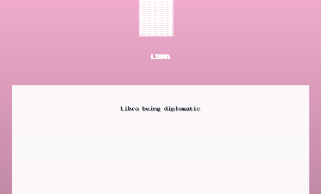 Funny Libra zodiac sign meme showing ♎ emoji with text: Libra being diplomatic