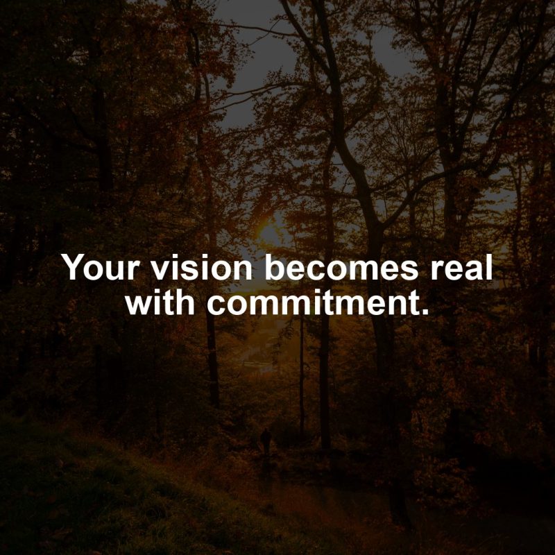 Capricorn motivational zodiac meme about your vision becomes real with commitment....