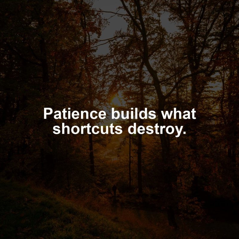 Taurus motivational zodiac meme about patience builds what shortcuts destroy....